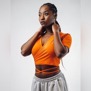 New with Tags Tangerine Wrap Around Top Size M